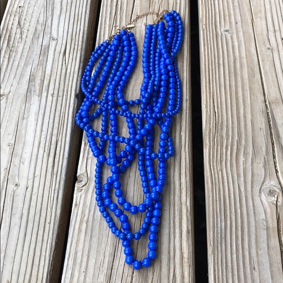 BaubleBar Jewelry - BaubleBar Royal Blue Acrylic Tired Bead Necklace!